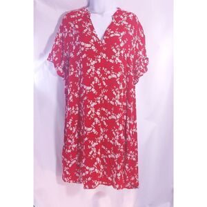 GP & J Baker for H&M red floral tunic style dress size 8